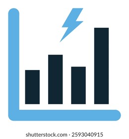 Energy consumption icon vector representing electricity usage, power efficiency, and energy management. Ideal for sustainability, eco-friendly concepts, and power-saving awareness.