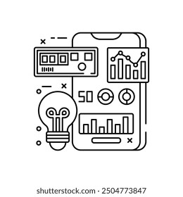 Icono de contorno de consumo de energía, Ilustración vectorial