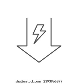 Energy consumption reduction line icon