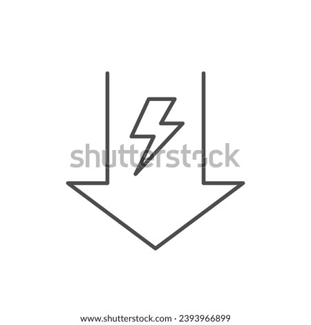 Energy consumption reduction line icon