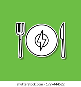 Aufkleber für den Energieverbrauch Einfache dünne Linie, Konturvektor Vektor der Ökologie Icons für ui und ux, Website oder mobile Anwendung