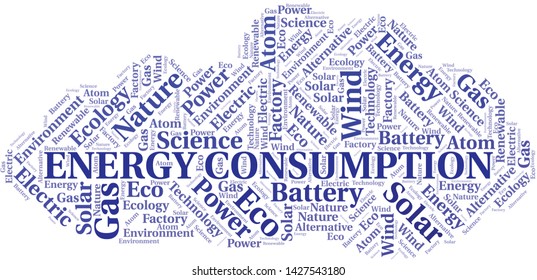 Energy Consumption word cloud. Wordcloud made with text only.
