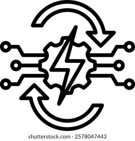Energy Control Icon Line Vector Illustration