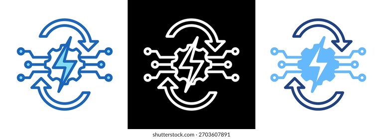 Icono de control de energía tripplestyle Ilustración vectorial