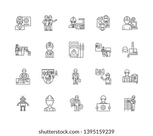 Energy conversation system line icons, signs, vector set, outline illustration concept 