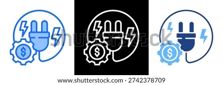Energy Cost Icon triplestyle Vector Illustration