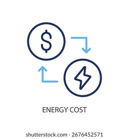 Energy cost thin line vector icons.