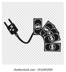 Energiekosten, Vektorgrafik und Symbol

