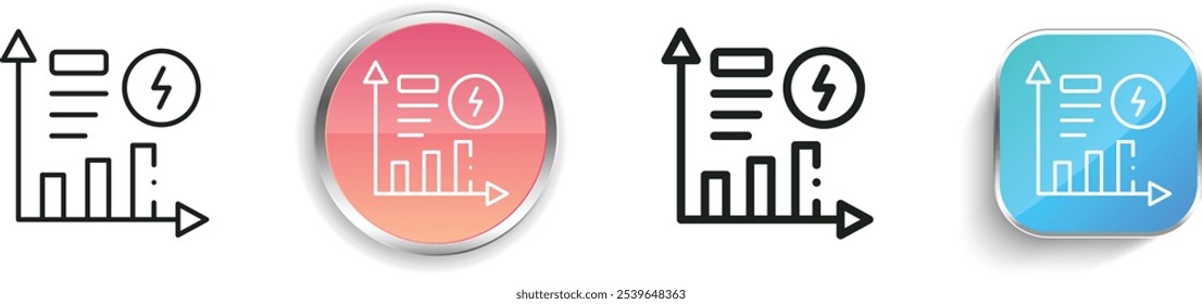 energy costs icon. Thin Linear, Regular and Button Style Design Isolated On White Background