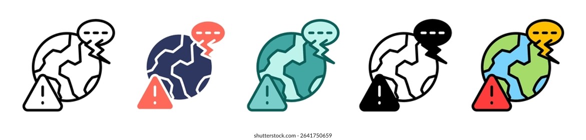 Energy Crisis Protest Icon Multiple Vector Illustration