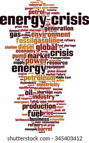 Energy crisis word cloud concept. Vector illustration