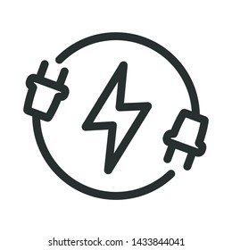 Energy And Current Symbol - Minimal Line Web Icon. Simple Vector Illustration. Concept For Infographic, Website Or App.