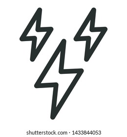 energy and current symbol - minimal line web icon. simple vector illustration. concept for infographic, website or app.