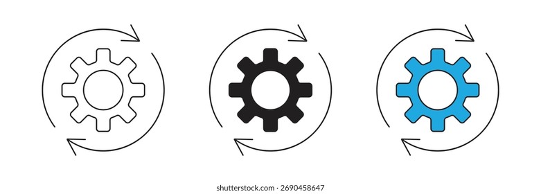 Ícone Da Linha Cíclica Do Ciclo De Energia. Ícone de vetor definido de configurações de ciclo de energia.