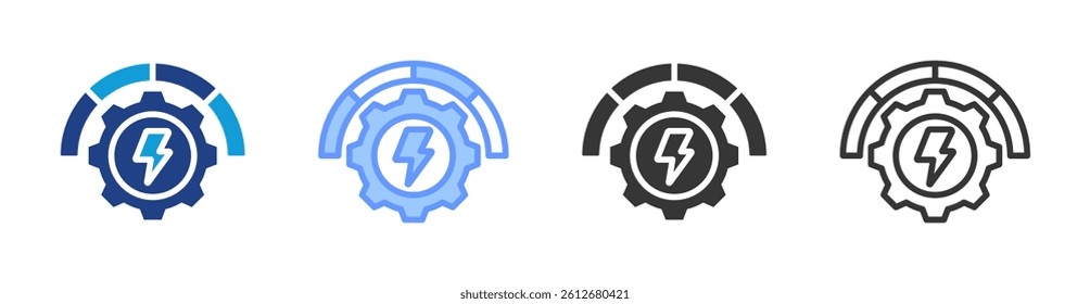 Energy dashboard icon set multiple style collection