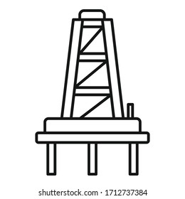 Energy derrick icon. Outline energy derrick vector icon for web design isolated on white background