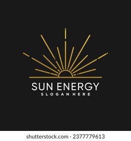 Energy design element icon vector with modern creative and simple sun concept