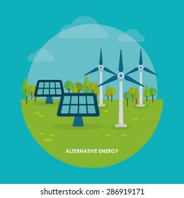Energy design over blue background, vector illustration.