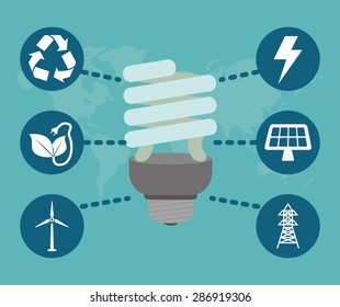 Energy design over blue background, vector illustration.