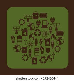 Energy design over brown background, vector illustration,