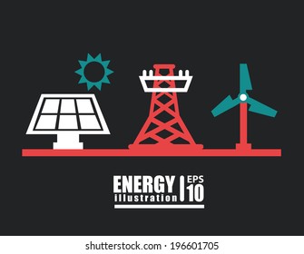 Energy design over gray background, vector illustration
