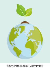 Energy design over green background, vector illustration.