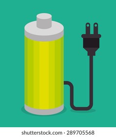 Energy design over green background, vector illustration.