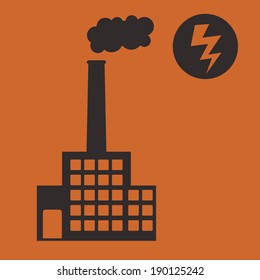 Energy design over orange background, vector illustration