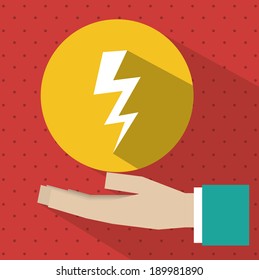 Energy design over red background, vector illustration