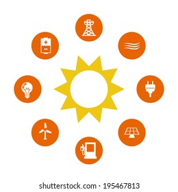 Energy design over white background, vector illustration