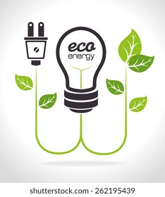 Energy design over white background, vector illustration.