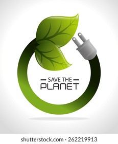 Energy design over white background, vector illustration.