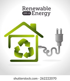 Energy design over white background, vector illustration.