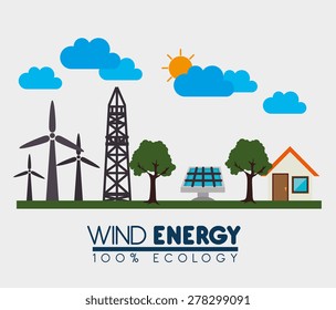 Energy design over white background, vector illustration.
