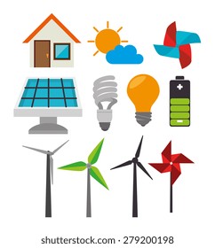 Energy design over white background, vector illustration.