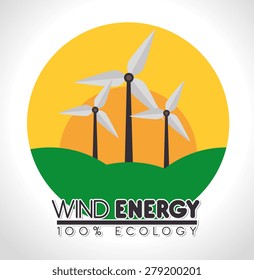 Energy design over white background, vector illustration.