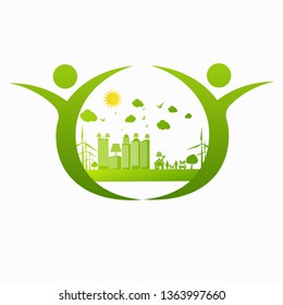 Energy development, Environmental and Ecology concept, Vector illustration 