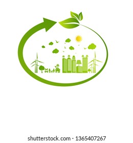 Energy development, Environmental and Ecology concept, Vector illustration