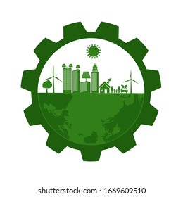 Energy development, Environmental and Ecology concept, Vector illustration