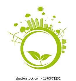 Energy development, Environmental and Ecology concept, Vector illustration
