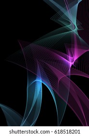 Energy of different colors - vector. The energy glows in the dark.