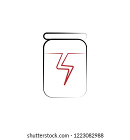 Energy dose 2 colored hand drawn icon. Energy dose colored element illustration. Outline symbol design from fitness set