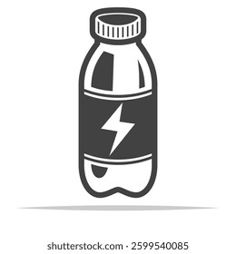 Energy drink bottle icon transparent vector isolated