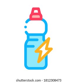 Energy Drink in Flasche Icon Vektorgrafik. Outline Energy Drink in Flasche signieren. Illustration des isolierten Stumpfsymboles