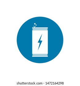 Energy drink can. Flat vector icon isolated on white background