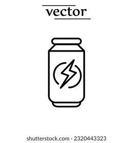 energy drink can icon. aluminum soda can line art vector icon illustration on white background..eps