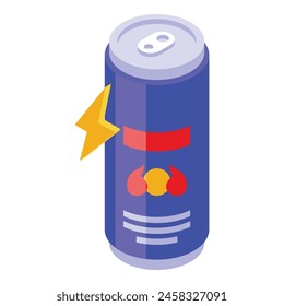 Energy drink can icon isometric vector. Cold soda. Drink container pack