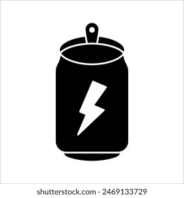energy drink can icon set. aluminum soda can line art vector icon for apps and websites on white background.