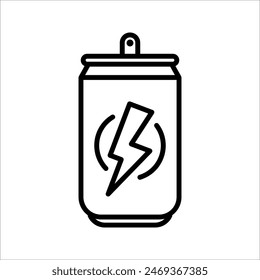 la soda de aluminio puede alinear el icono del Vector del arte para los App y los Sitios web en el fondo blanco.