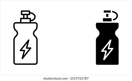 energy drink can icon set. aluminum soda can line art vector icon for apps and websites on white background